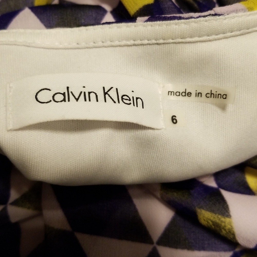 Calvin Klein purple geometric maxi dress N108:7:41 - Picture 4 of 7